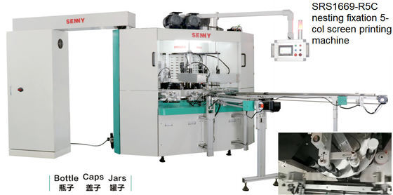 380V 60HZ 4 Warna Otomatis Botol Screen Printing Mesin Servo Control