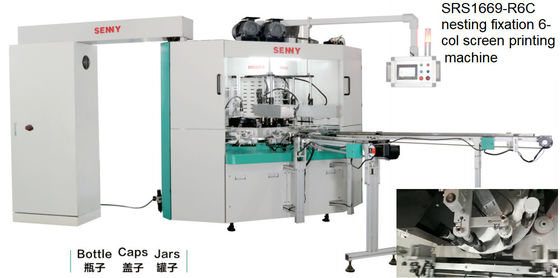 6 Warna 7bar Mesin Sablon Silinder Otomatis 380V Untuk Botol