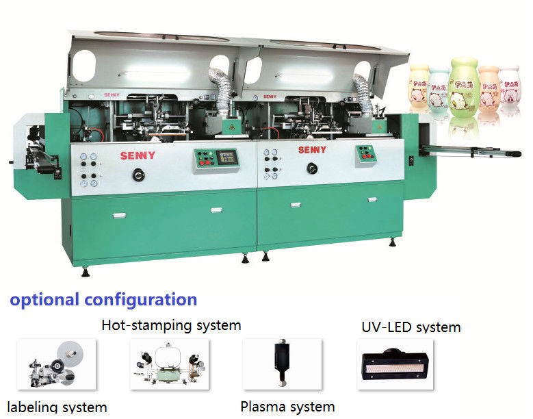 5000pcs/Hr Multi Color Automatic Cylinder Screen Printing Machine 250x200mm Produk