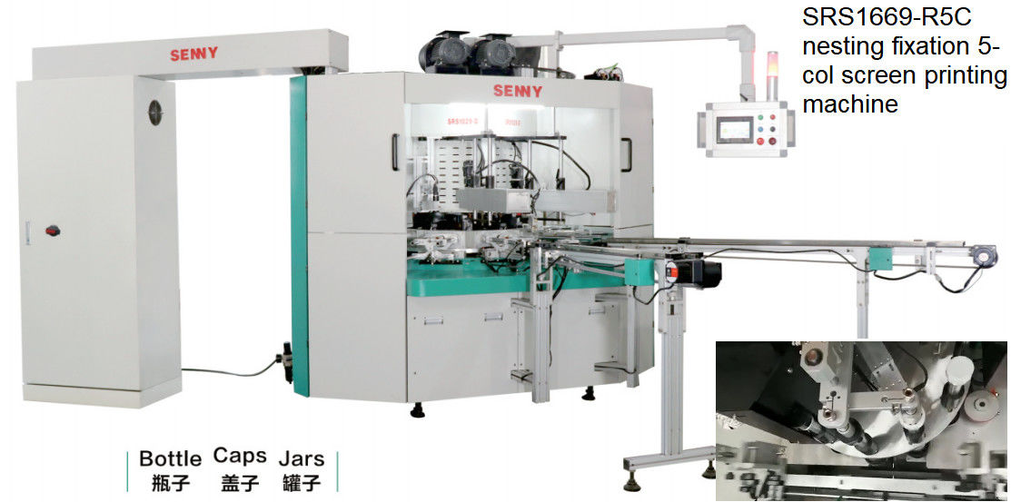 380V 60HZ 4 Warna Otomatis Botol Screen Printing Mesin Servo Control